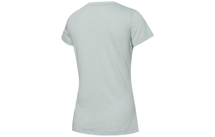 (WMNS) PUMA Rebel Logo Print Round Collar Sports Short Sleeve Grey/Green 586927-49