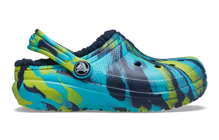 (GS) Crocs Classic Lined Marbled Clogs 'Blue Tie Dye' 207238-4HQ