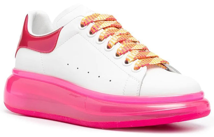 (WMNS) Alexander McQueen Oversized Lace-Up Sneakers 'White Rose Pink' 697109WIBNF9753