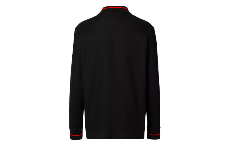 Burberry Long Sleeve Cotton Polo Male Black 80336911