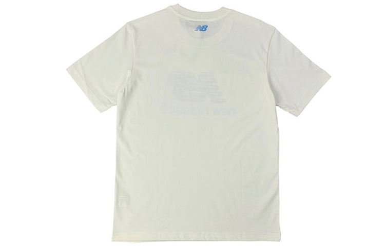 New Balance Essentials Logo Printed T-Shirt Asia Sizing 'White Blue' NEA2V061-AS