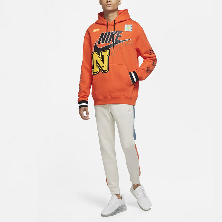 Nike Large Logo Alphabet Printing Long Sleeves Orange DC2722-891
