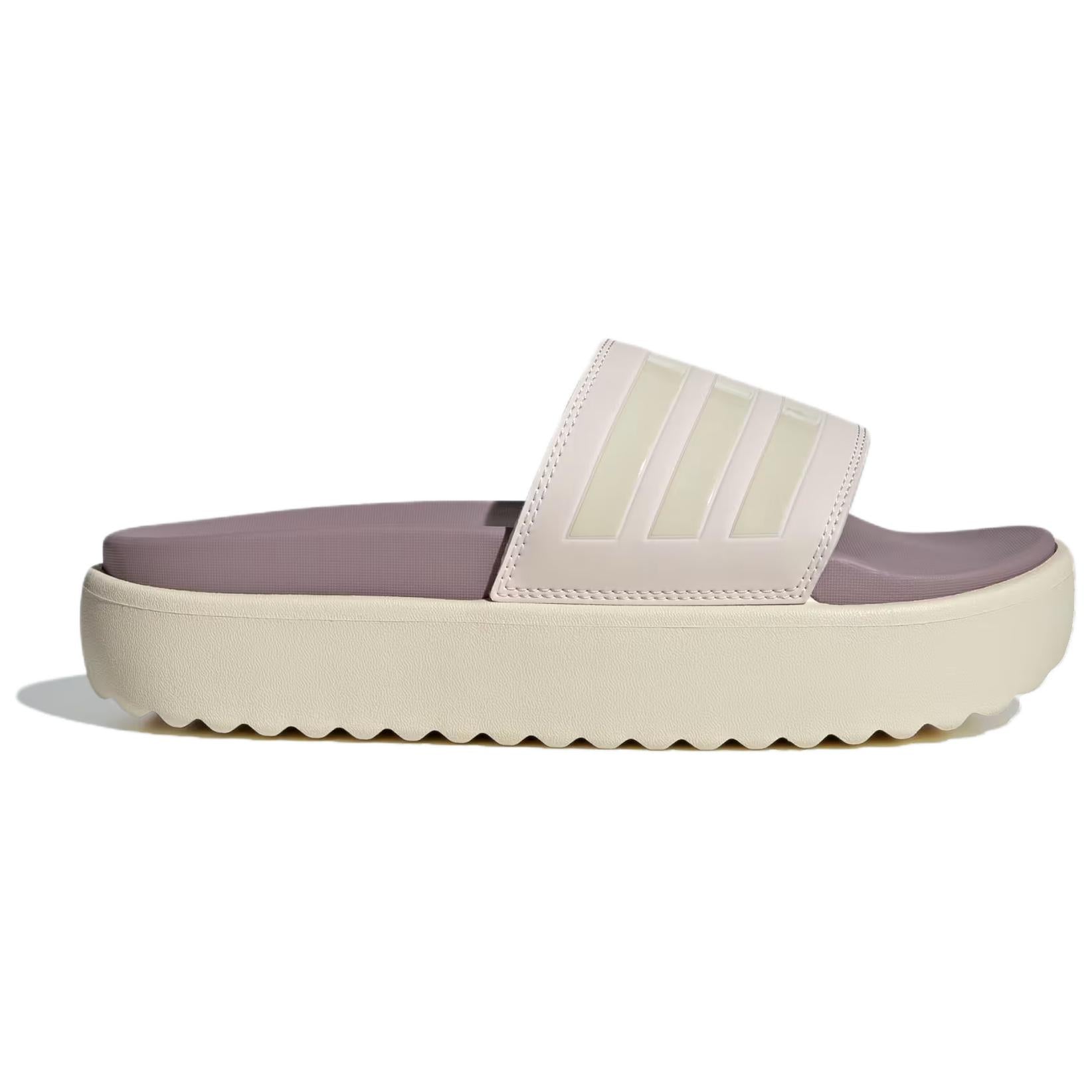 (WMNS) adidas Adilette Platform Slides Asia Sizing 'Mauve Wonder White' IF1620