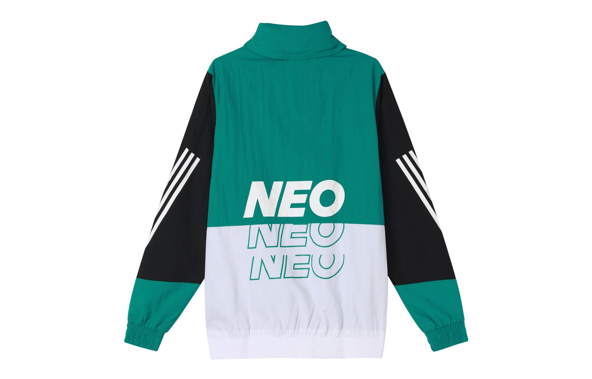 adidas neo M SS WRMLN WB Sports Windbreaker Jacket White Green Colorblock GE5499