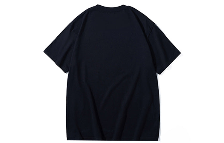 PJs Vigor Surf Laser Logo Pattern Cotton Loose Short Sleeve Couple Style Black 20SSTS1010-P