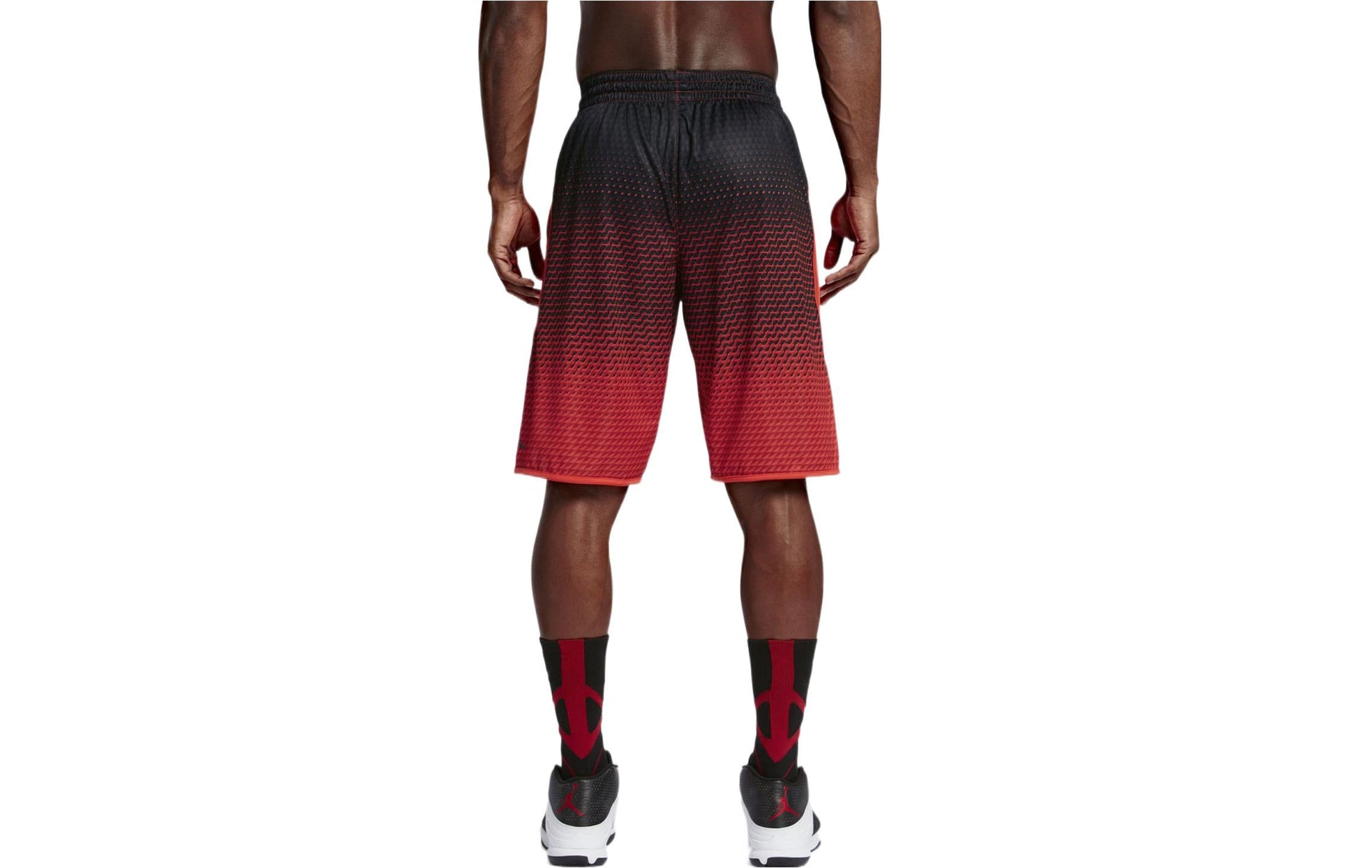 Men's Air Jordan Contrasting Colors Gradient Straight Sports Basketball Shorts Red 'Light Crimson Black' 800921-696