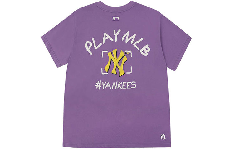 MLB New York Yankees Round Neck Short Sleeve Unisex Purple 31TS06031-50C
