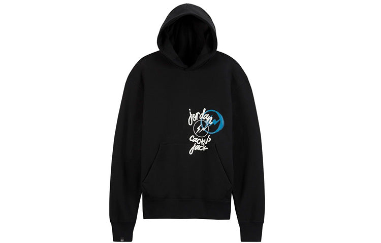 Air Jordan x Travis Scott x Fragment Cartoon Printing Hoodie Asia Sizing 'Black White' DJ0616-010