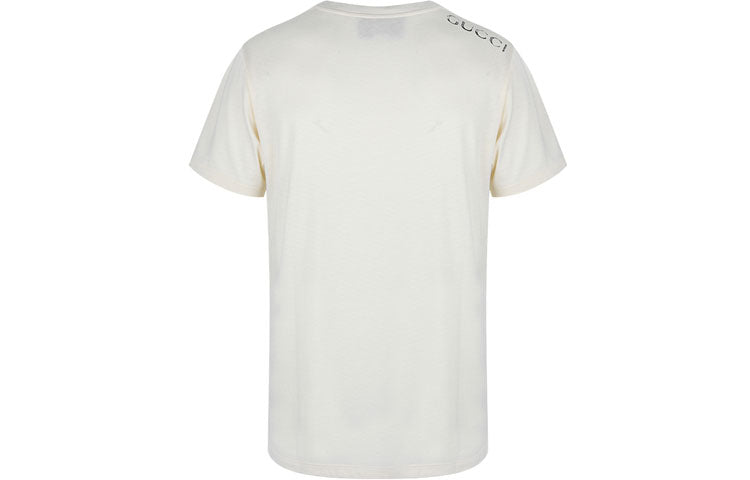 Men's Gucci Round Neck Cotton Tops Short Sleeve T-Shirt Creamy White 493117-X3185-9247
