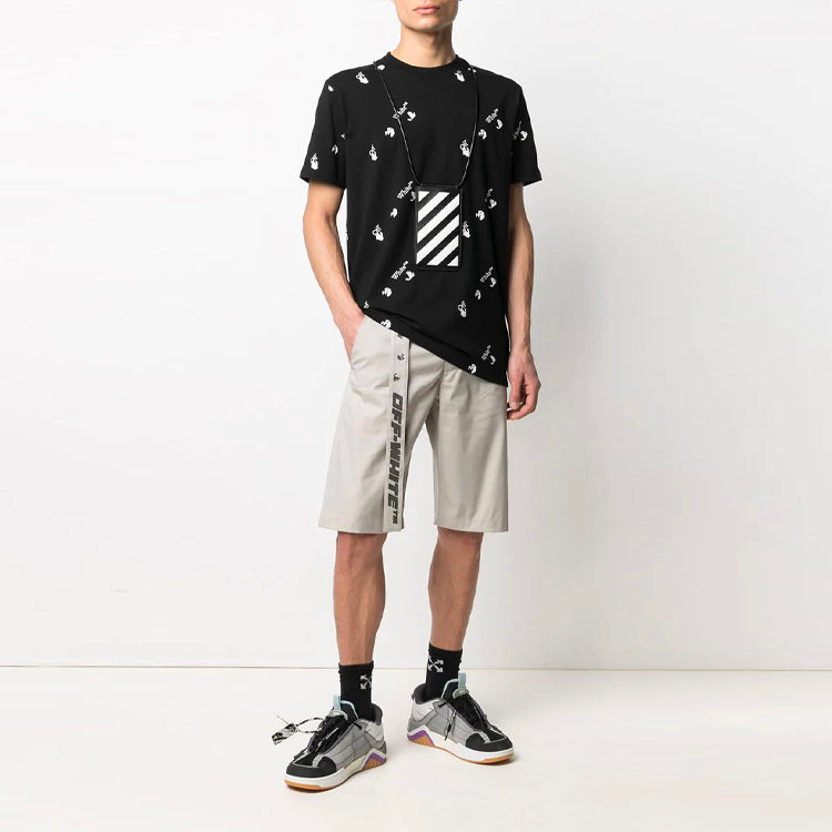 Off-White Men's SS21 Logo Crew Neck Black OMAA027R21JER0121001