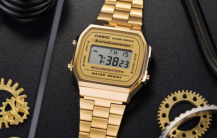 Casio Standard Digital Cube Watch 'Silver Gold' A168WG-9W