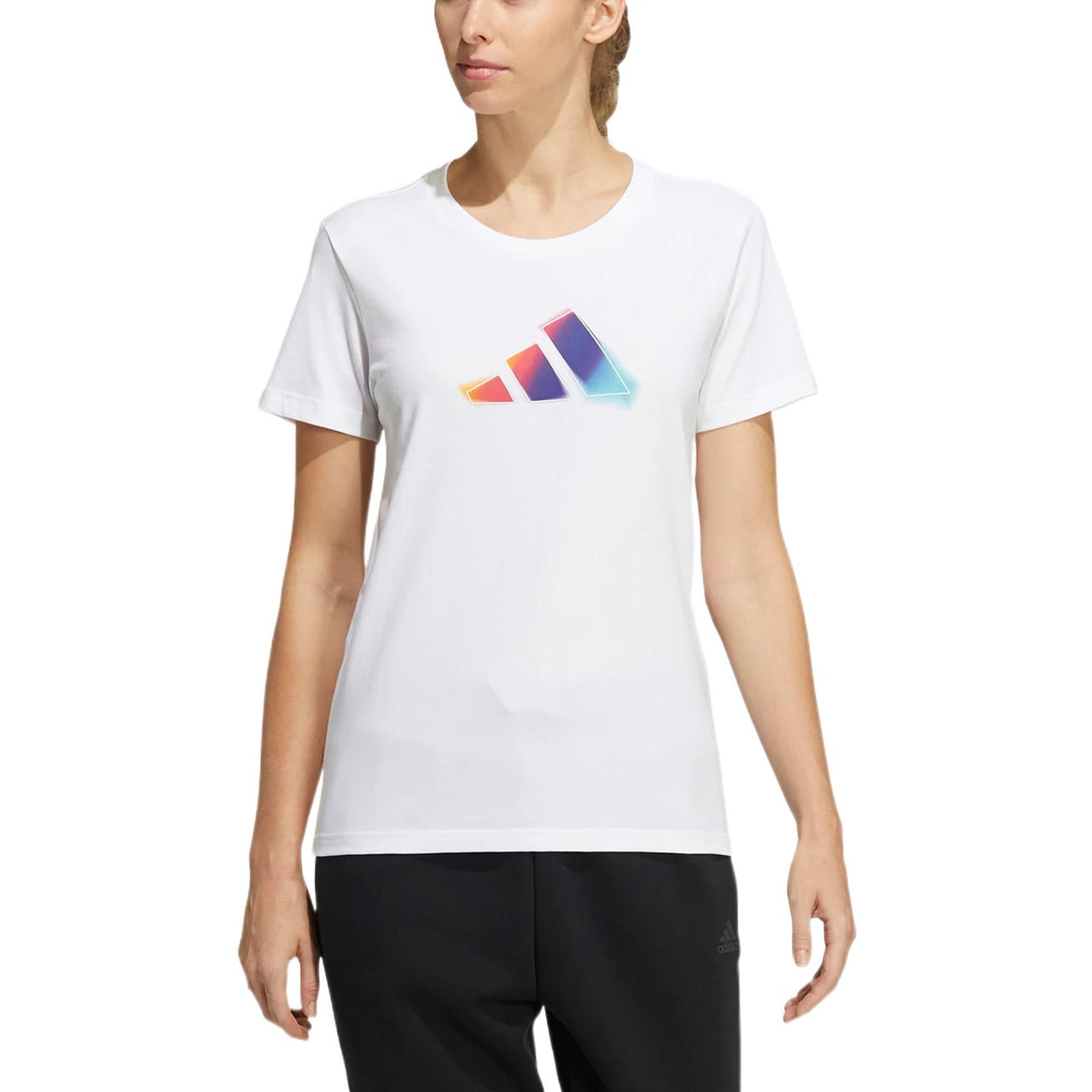 (WMNS) adidas UST  3 Bar T-Shirt Asia Sizing 'White Purple' HE9979