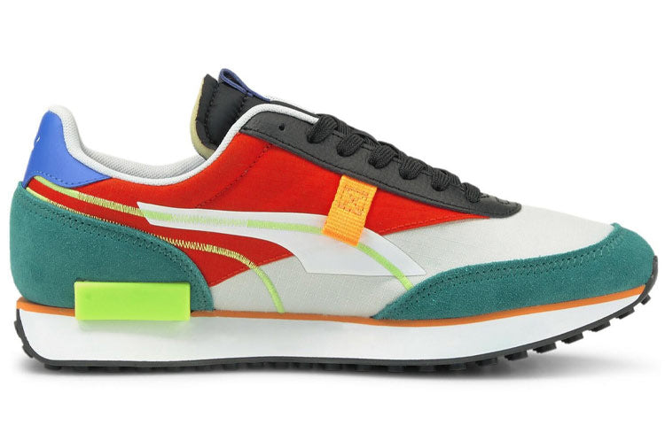 PUMA Unisex Future Rider Twofold Sd Running Shoes Green/Red/Black 381052-12