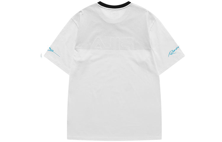 FILA FUSION Logo Embroidered Contrasting Colors Sports Short Sleeve White T11M123107F-WT