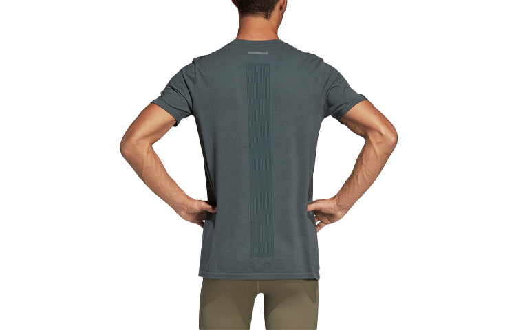 adidas Running Training Gym Round Neck Short Sleeve Green DX2144