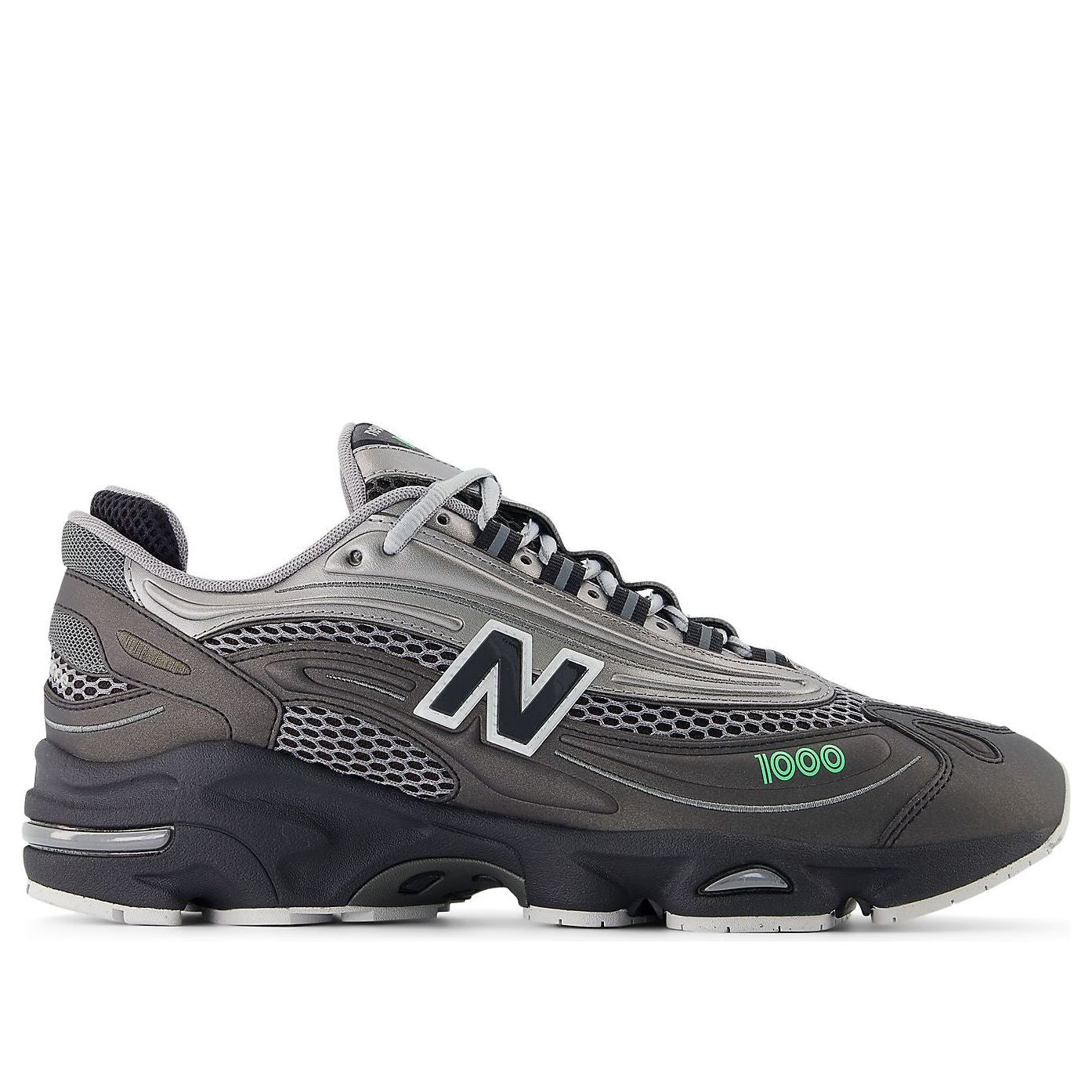New Balance 1000 'Black Dark Silver Metallic Lime Leaf' M1000T