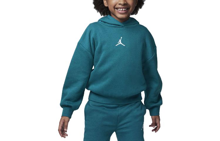 (GS) Air Jordan Icon Play Pullover Hoodie 'Teal' 35C695-U9C
