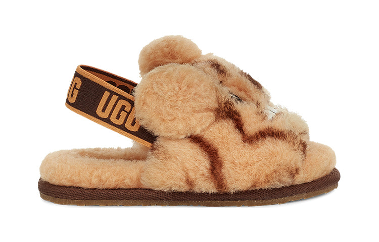 (TD) UGG Fluff Yeah Slide Tiger Stuffie 'Daisy Dark Earth' 1124940T-DDER