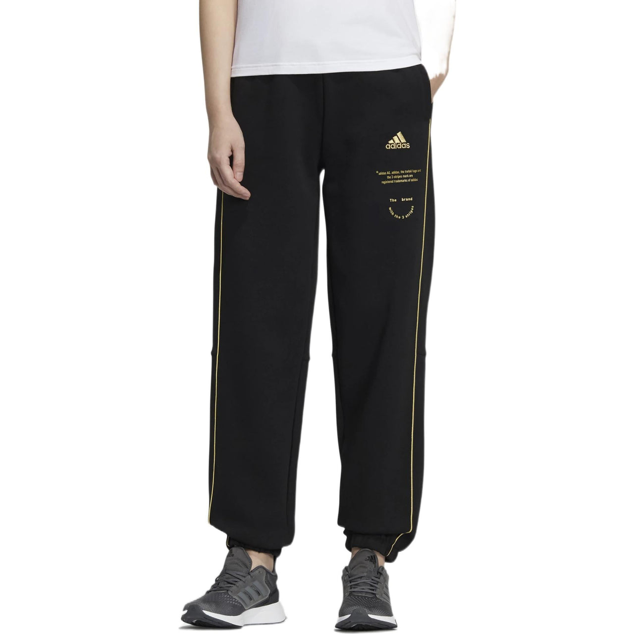 (WMNS) adidas Adi Logo Pants Asia Sizing 'Black' HG1829