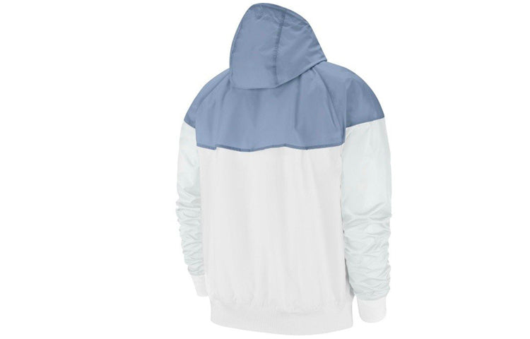 Nike Splicing Woven Hooded Jacket White Blue Splicing AR2192-105