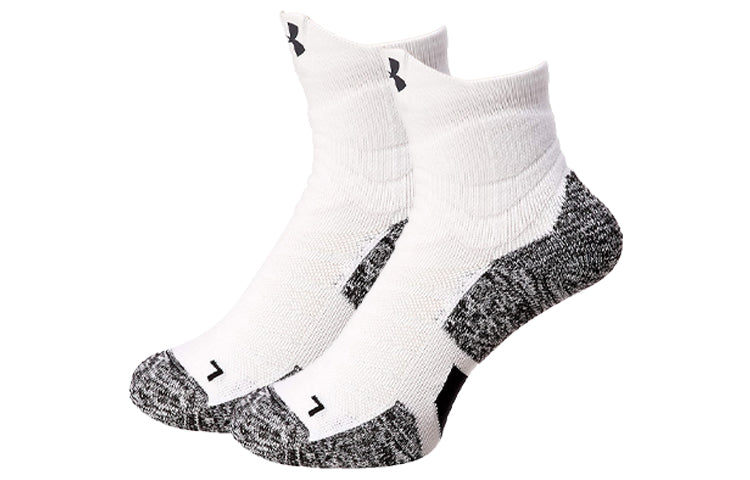 Under Armour Drive Quarter Basketball Socks 'White Grey' 1329366-100