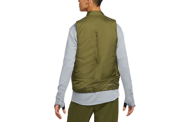 Nike Stand Collar Zipper Running Down Vest Green DD5696-326