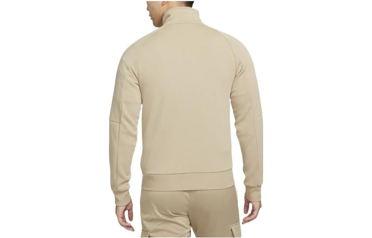 Men's Nike Solid Color Casual Micro Mark Printing Stand Collar Jacket Creamy White DA0004-247