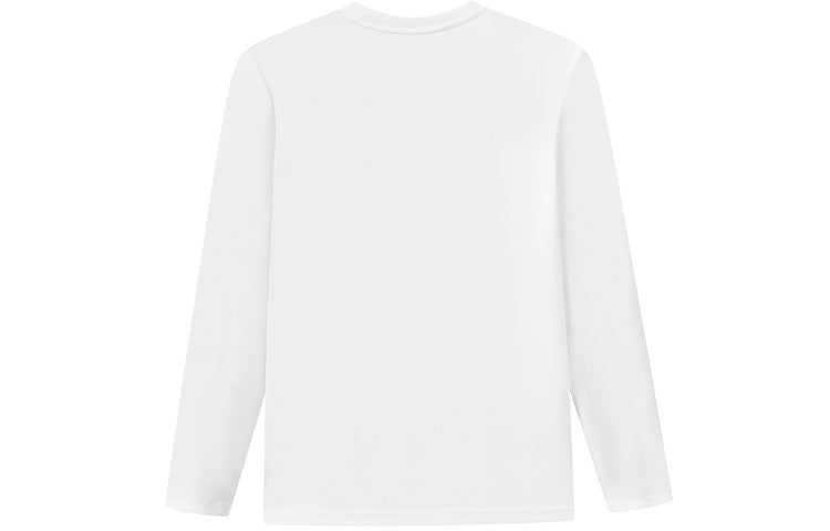 FILA Logo Embroidered Loose Round Neck Long Sleeves White F11M118232F-WT