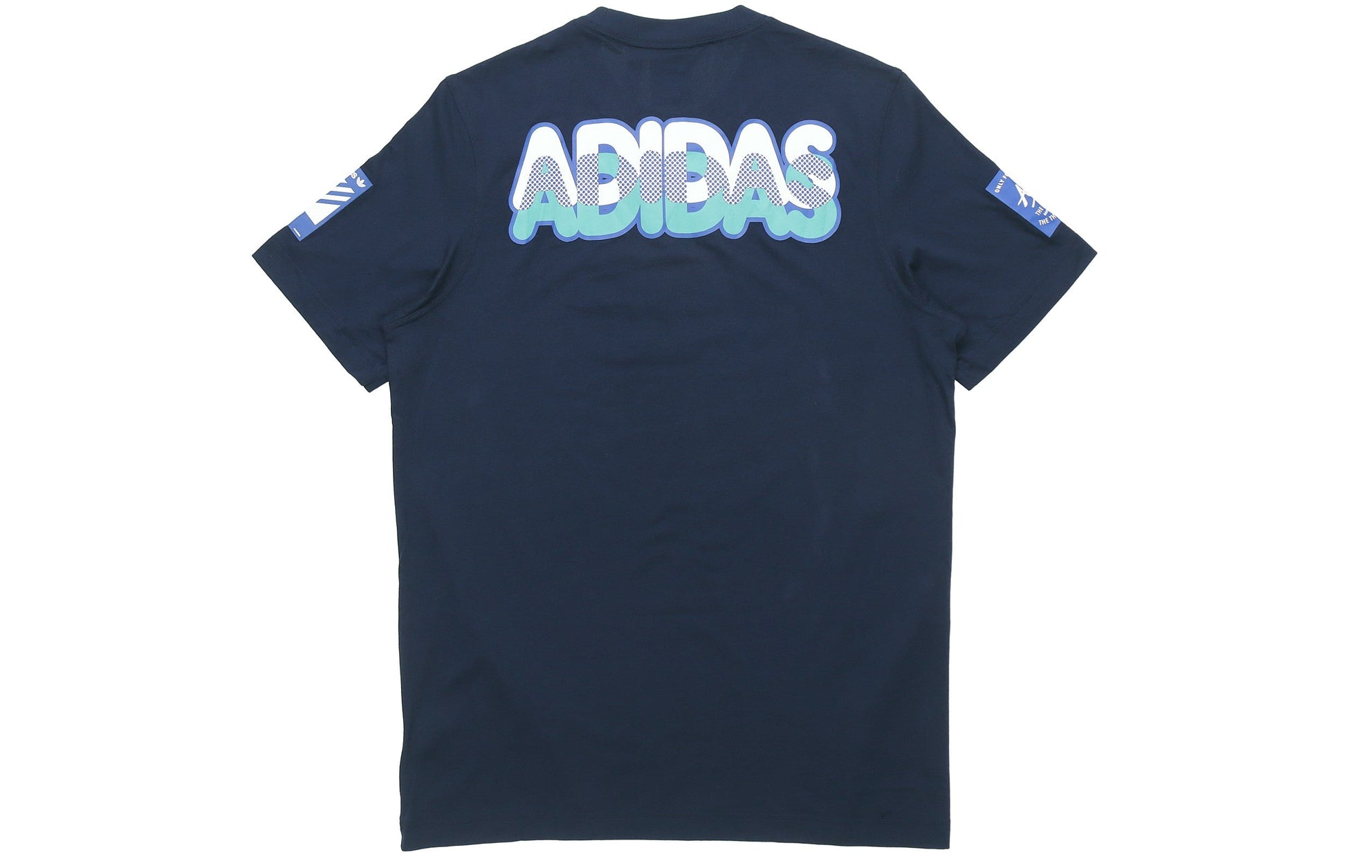adidas originals Race Tee Logo Printing Round Neck Short Sleeve Navy Blue DV2072