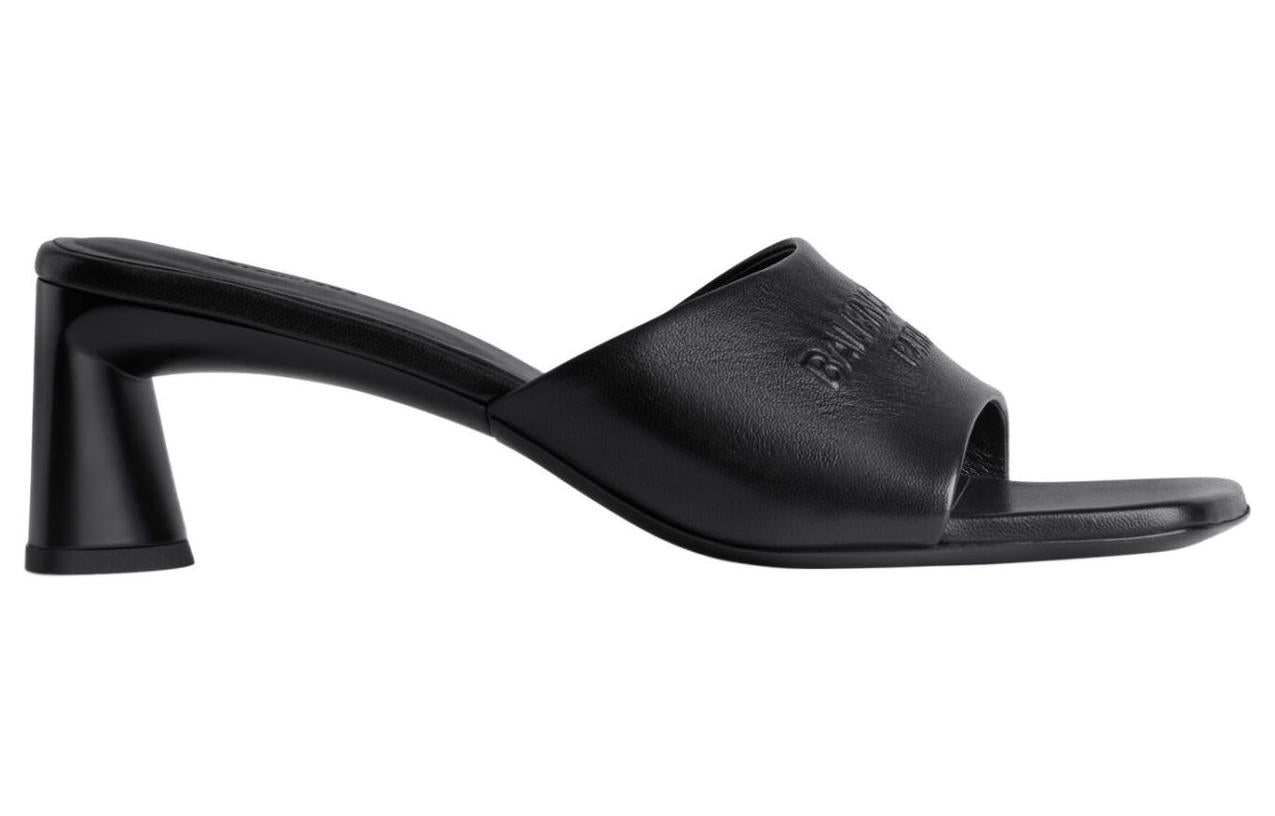 (WMNS) Balenciaga Duty Free 60mm Sandals 'Black Shiny Soft Sheepskin' 787303WBCW01000