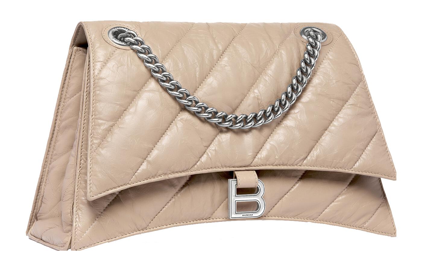 (WMNS) Balenciaga Crush Medium Chain Bag Quilted 'Light Brown' 716393210J02906