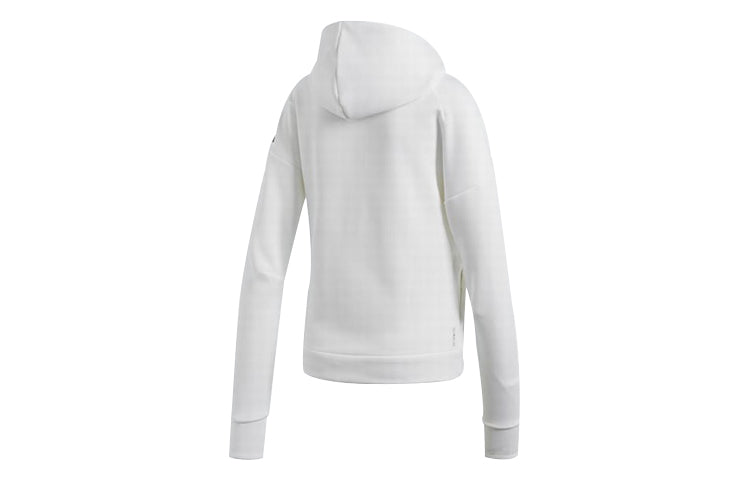(WMNS) adidas Alphabet Logo Printing Sports Windproof Hooded Jacket White DN8508