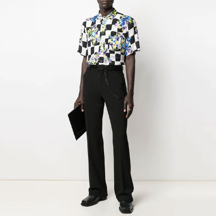 Off-White SS21 Logo Printing Straight Pants Version Black OMCG026S21FAB0021001