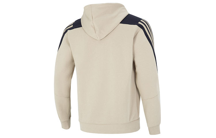 Men's adidas FI 3S FZ Athleisure Casual Sports Hooded Stripe Knit Jacket Khaki HK4570