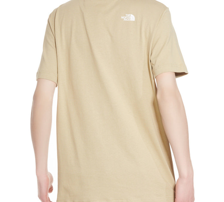 Men's THE NORTH FACE Large Logo Printing Short Sleeve Beige 4NC7-ZDL