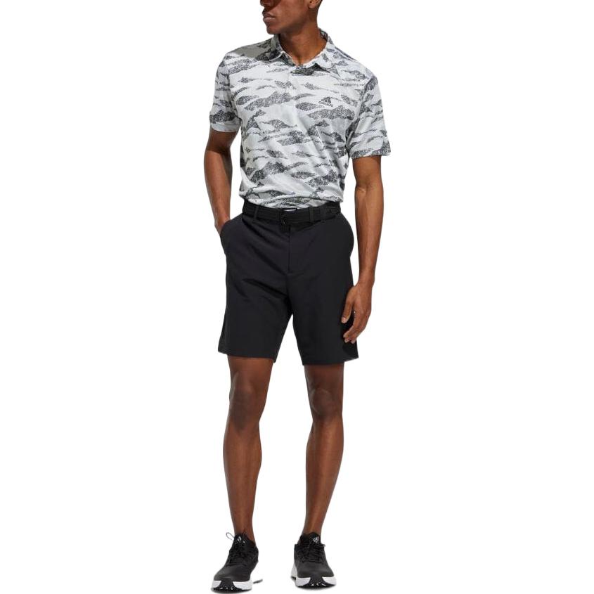 adidas Full Print  Pattern Jacquard Short Sleeve Shirt Men's White HF6500