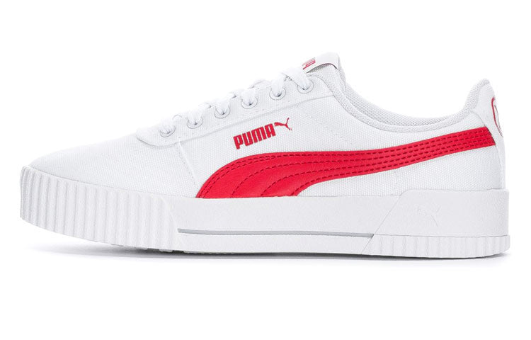 (WMNS) PUMA Carina Canvas Sneakers White/Red 368669-04
