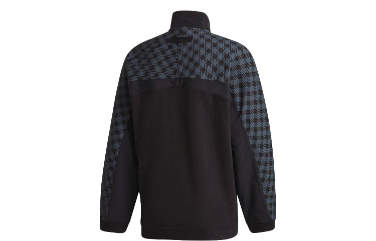 adidas originals D Sweat Grp Half Zipper Plaid Casual Sports Black GD9322
