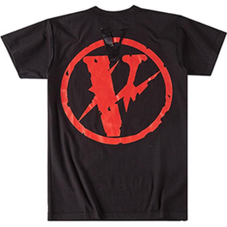 VLONE x Fragment Design Crossover Flash Large Logo Round Neck Short Sleeve Couple Style Black Red VLTE17FW004