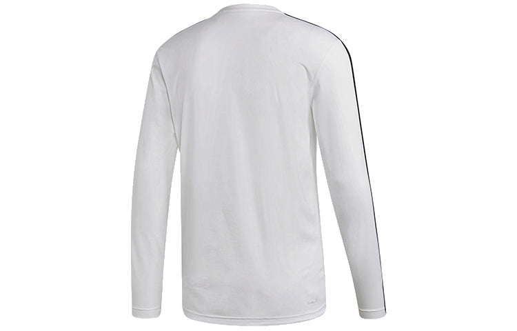 adidas logo Printing Casual Sports Round Neck Pullover Long Sleeves White EI5646