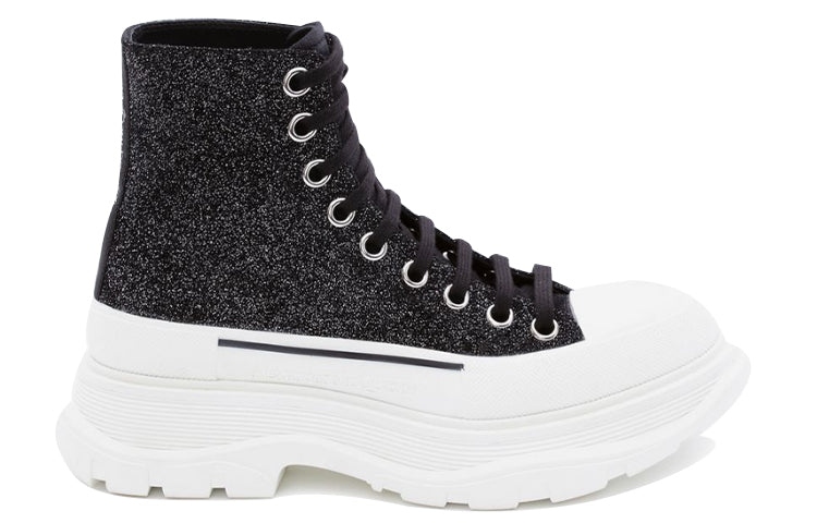 (WMNS) Alexander McQueen Tread Slick Boot 'Galaxy Black' 633900WHW571027