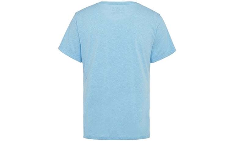 (WMNS) New Balance Chest Large logo Pattern Printing Short Sleeve Sky Blue WT91842-BYS