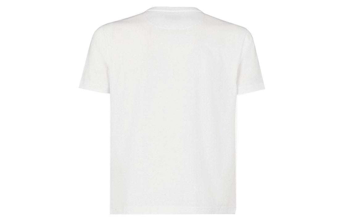 Men's FENDI Embroidered Cotton Short Sleeve White FY0894A875F0QA0
