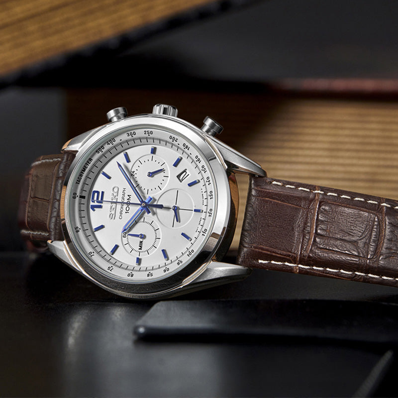 Men's SEIKO Chronograph Series White Blue SSB095P1