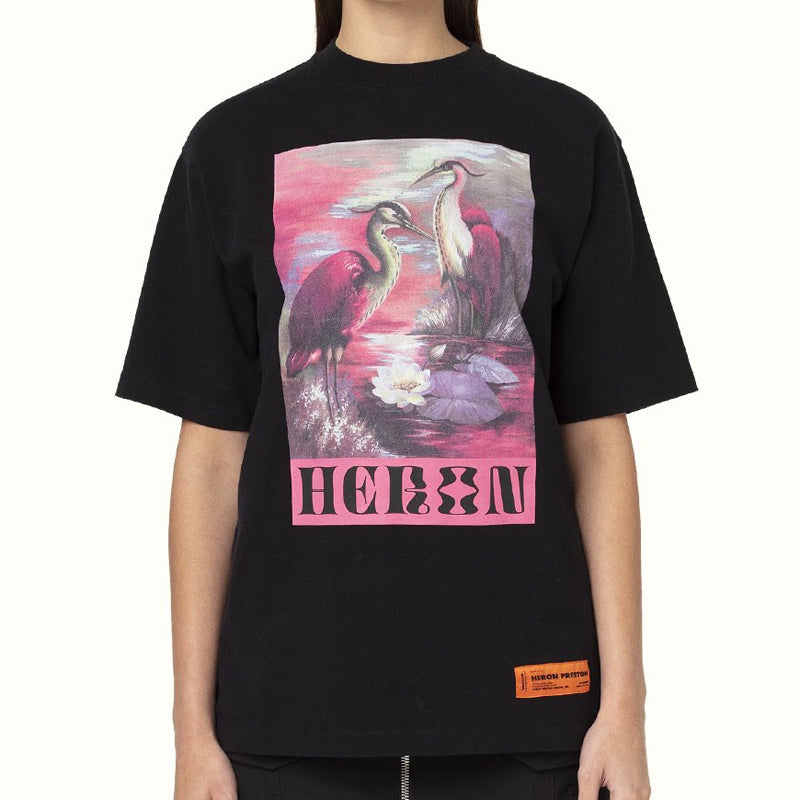 HERON PRESTON Heron Printing Short Sleeve Unisex Black HWAA018E20JER0011030