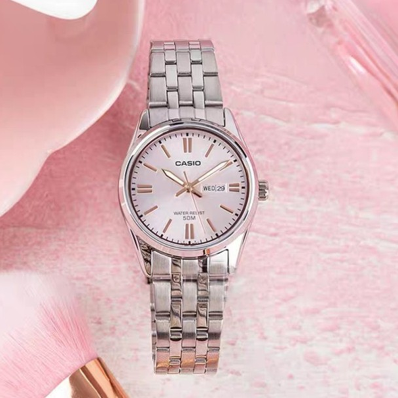 CASIO Female DRESS Japan / South Korea Fashion Waterproof Pink Analog LTP-1335D-4AV