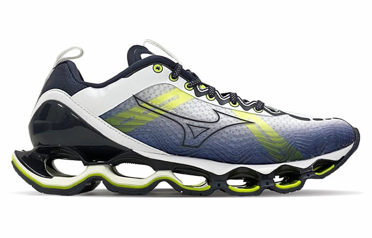 Mizuno Wave X 10 Shock Absorption Non-Slip Wear-resistant Low Tops White Green 'Black Yellow Blue' J1GC210029