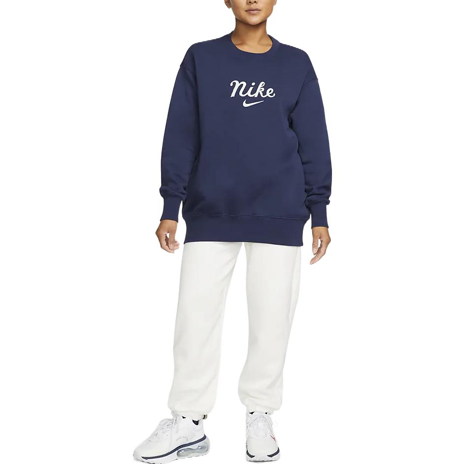(WMNS) Nike Sportswear Oversized Crew-Neck Sweatshirt 'Midnight Navy' DZ4626-410