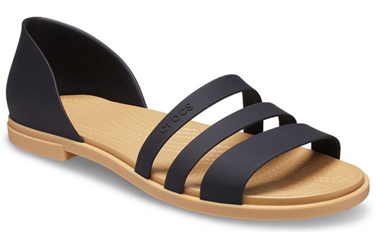 (WMNS) Crocs Tulum Flat Sandals 'Black' 206109-00W