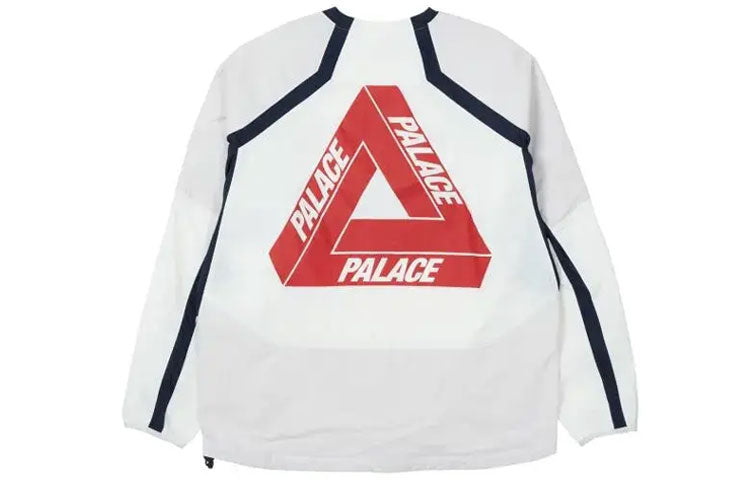 PALACE SPORTS SHELL CREW WHITE Triangle Logo Alphabet Round Neck Pullover Long Sleeves P20SS063